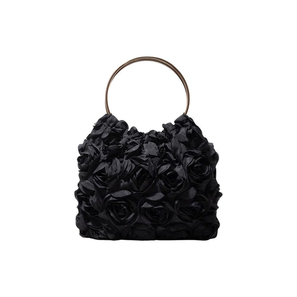 Floral Clutch Purses Metallic Top Handle Small Flower Evening Bags :>